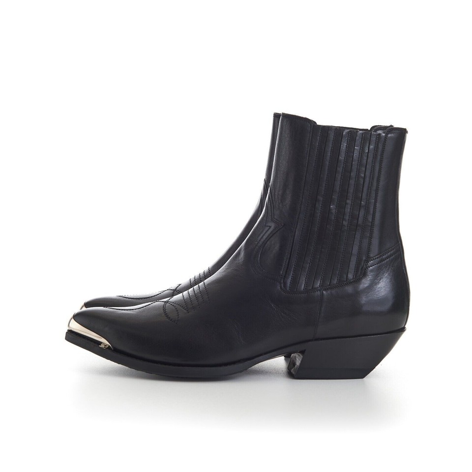 Stivali CELINE 1250 Cruiser Chelsea in pelle nera punta in metallo,... eBay