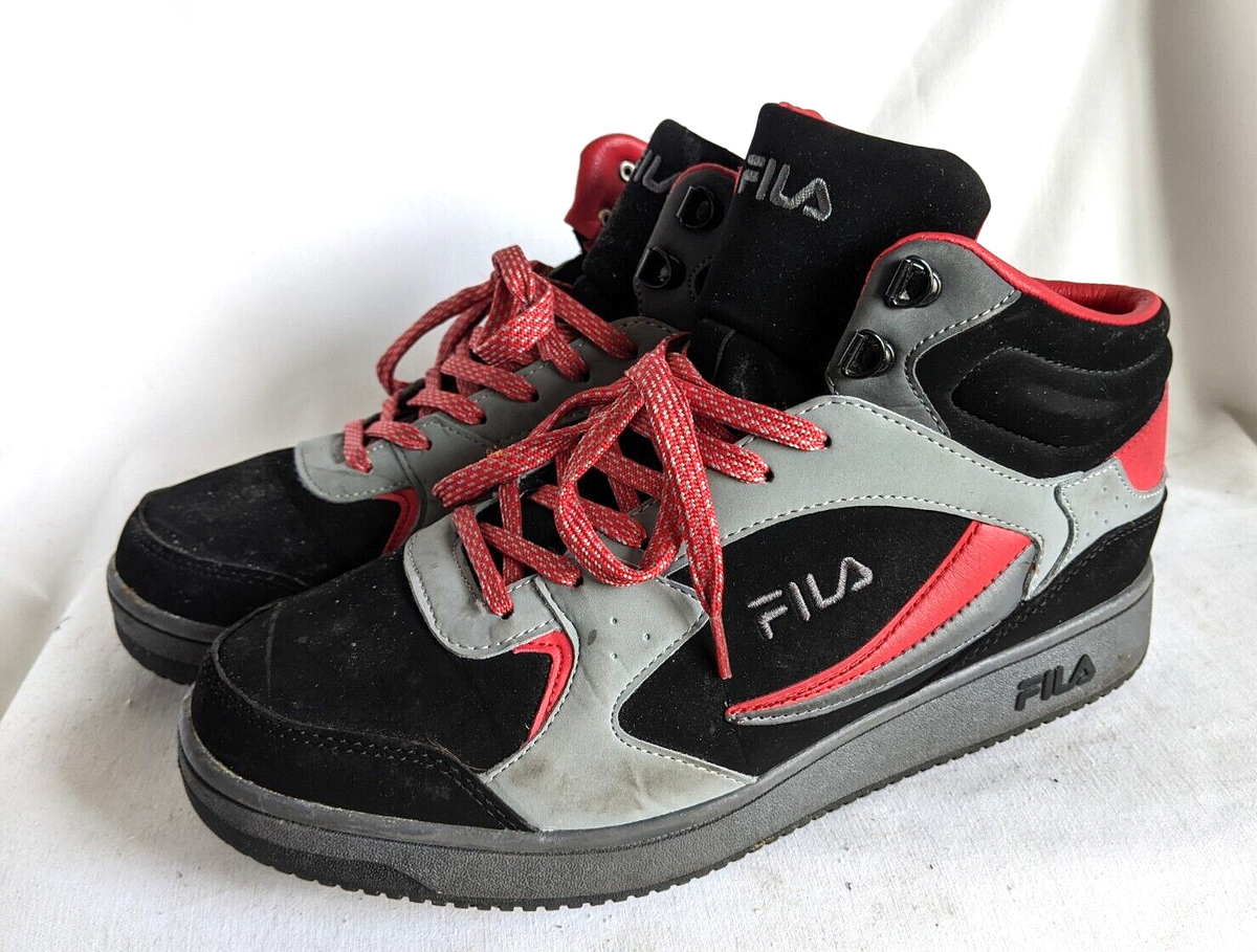 Y2K FILA MEN SZ 12 BLACK And Red SUEDE LEATHER SHOE HIKING BOOT Size 12 Boys Weathertec Hiking Boots Fila New | Mercari main image 4