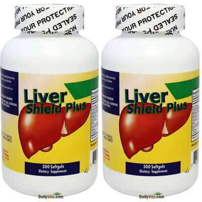 2 x Liver Shield Plus Silymarin Milk Thistle 300 Softgels Healthy Liver Support
