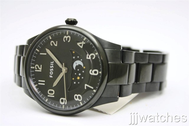 Fossil The Agent Moonphase Steel Black 