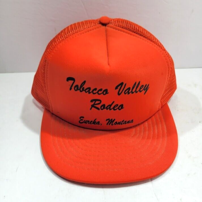 tobacco valley rodeo Vintage OTTO CAP Orange Tobacco Valley Rodeo Snap Back Mesh Trucker Hat