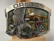 Oregon American Bald Eagle Gold Panning Siskiyou Vintage Belt Buckle