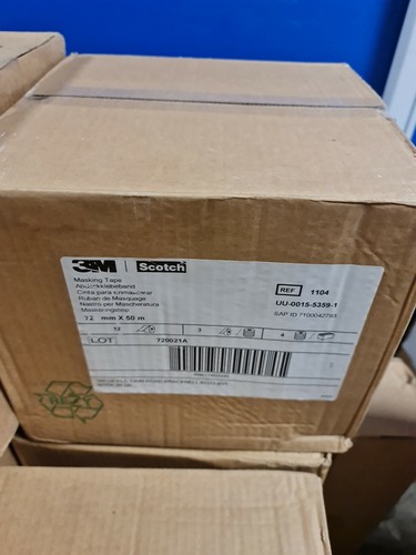 Scotch 3M 1104 Low Adhesion Masking Tape (3 Rolls) 72mm x 50m - Picture 2 of 2