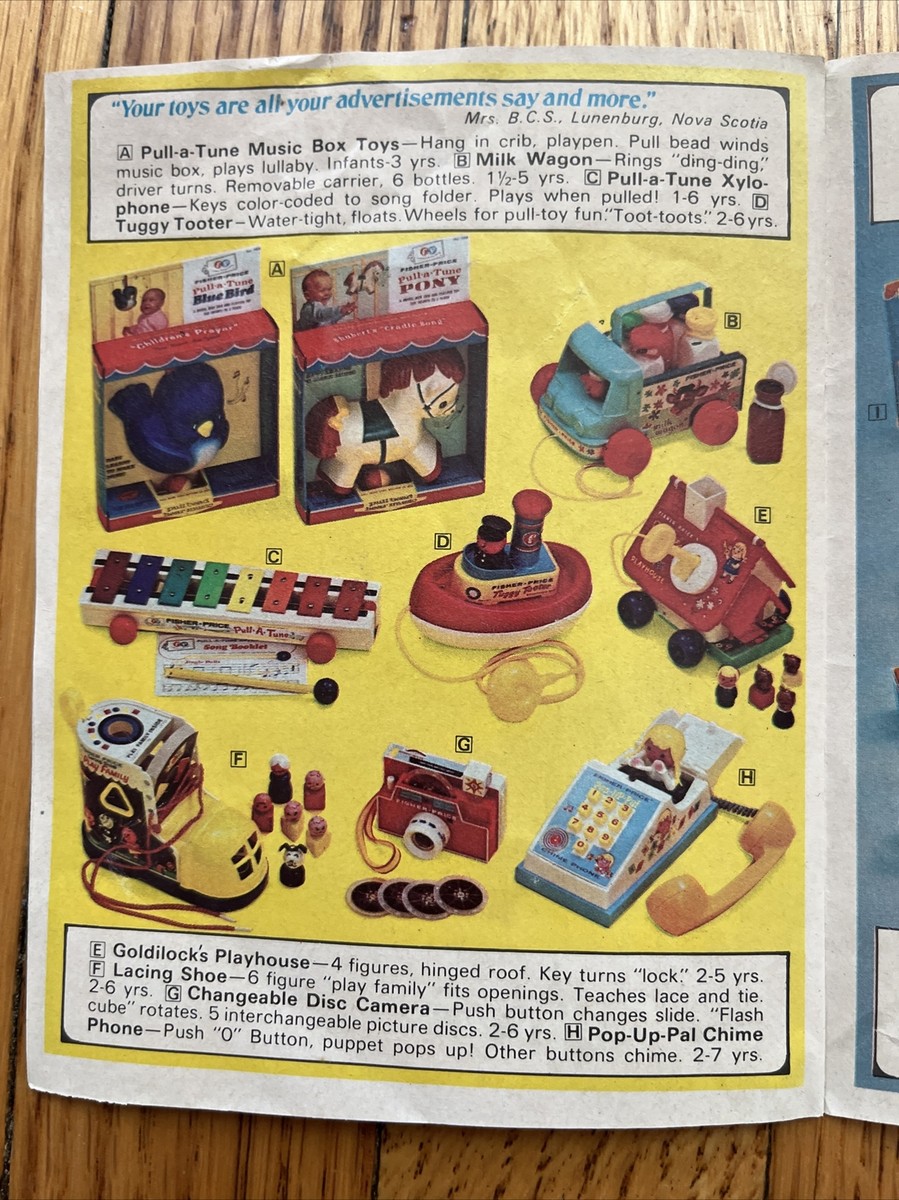 Vintage Fisher-Price 1969 Toy Insert Catalog approx 4