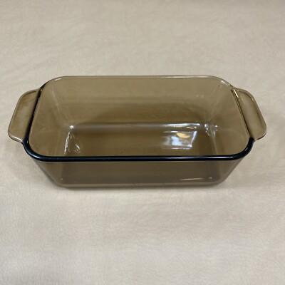 PYREX AMBER BROWN 213-R GLASS LOAF PAN QT DISH CASSEROLE  213 R