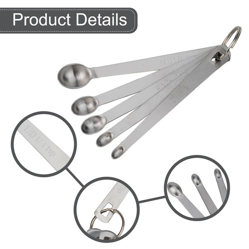 5PCS MEASURING SPOON SET STAINLESS STEEL BAKING SEASONING TEASPOON TABLESPOON UK - Picture 10 of 23
