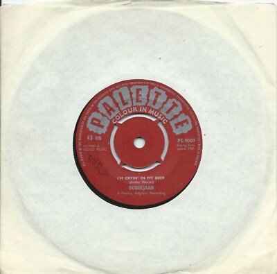 Bobbejaan:I'm cryin' in my beer/A little bit of heaven:UK Palette:1961