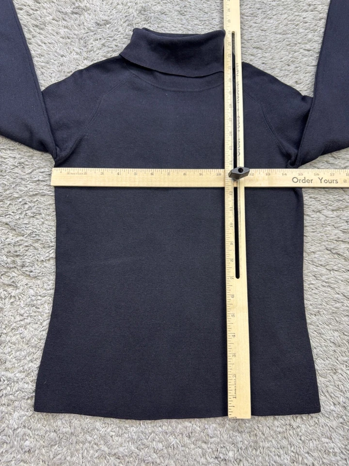 Suéter Valerie Stevens Mujer PS Pequeño Negro Mezcla Seda Pullover Cuello Alto Foto 4 de 4