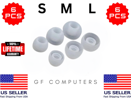 6 Silikon SML Polster Ohrhörer Ohrstöpsel für LG HBS-760 Kopfhörer weiß klar - Bild 3 von 7