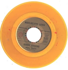 CONNIE STEVENS-7'-PROMO SPLASH YELLOW VINYL 45--(MAKE-BELIEVE LOVER)---EX