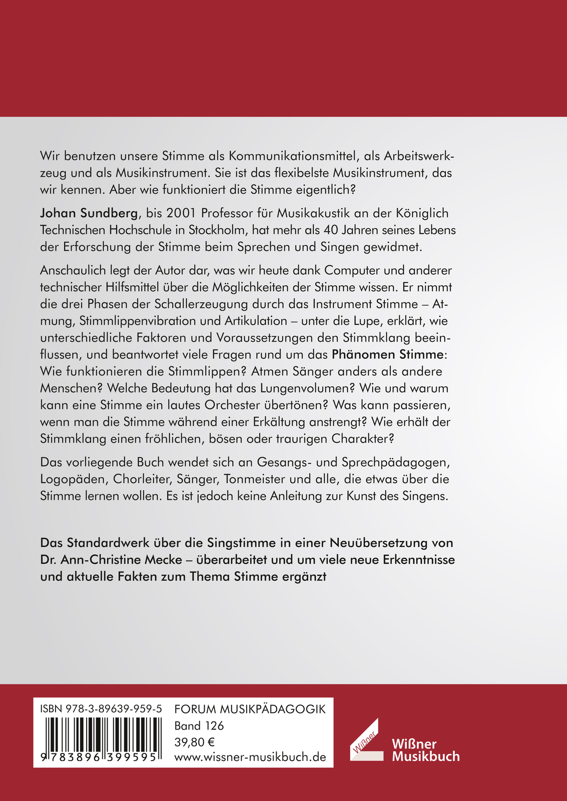 Thumbnail - Die Wissenschaft Von Der Singstimme, Johan Sundberg