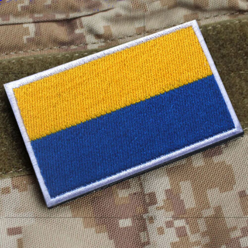 Parche táctico de gancho y bucle bandera de Ucrania bandera de Ucrania insignia bordada blanca - Imagen 3 de 6