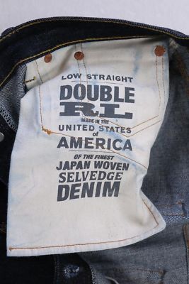 RRL LOW STRAIGHT INDIGO ONCE WASH SELVEDGE DENIM JEANS double rl
