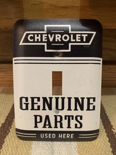 Chevrolet Light Switch Plate Cover Genuine Parts Vintage Style Gas Oil Bar Sign