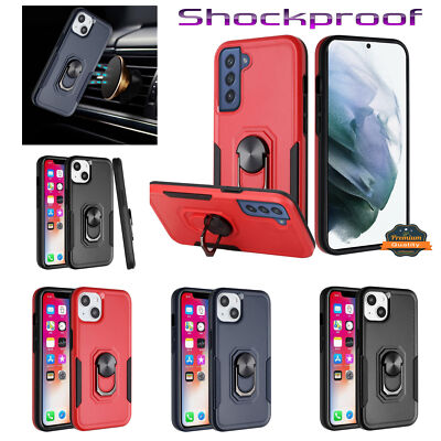 For Google Pixel 7A Hybrid Hard PC TPU w/ Magnetic Ring Stand Armor Case Cover