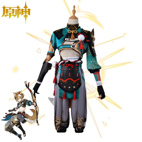 Game Genshin Impact Gorou Anime Suit Men's Cosplay Costumes Jumpsuit Props Tails - Picture 11 of 26