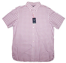 Daniel Cremieux Short Sleeve Shirt Large Vivacious Pink Check Supima NWT DSS517