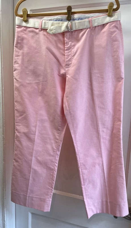 Ralph Lauren sport pink linen capri pants size 14