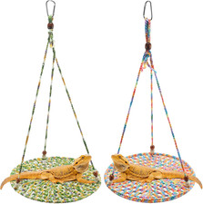 2 Pcs Bearded Dragon Hammock Summer Reptile Hanging Bed Swing Toys Cotton Lizard