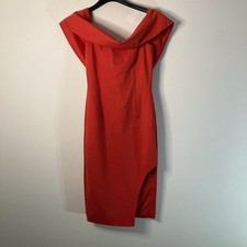 Lavish Alice Red Off Shoulder Midi Dress UK 8 – Party Evening Bodycon