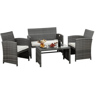 Walsunny BY4-Y3-VN 4 Piece Patio Rattan Outdoor Furniture Wicker