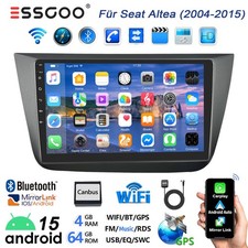 Android 15 4+64GB Carplay Autoradio GPS WiFi Bluetooth Für Seat Altea 2004-2015