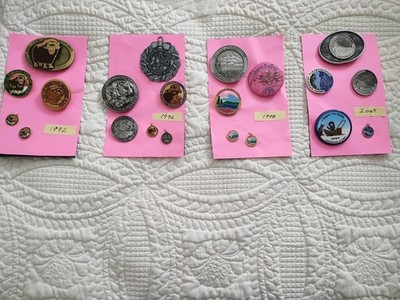 Fur Rendezvous Anchorage Alaska Pins Medals Buttons Lot 1992-2004 Souvenir