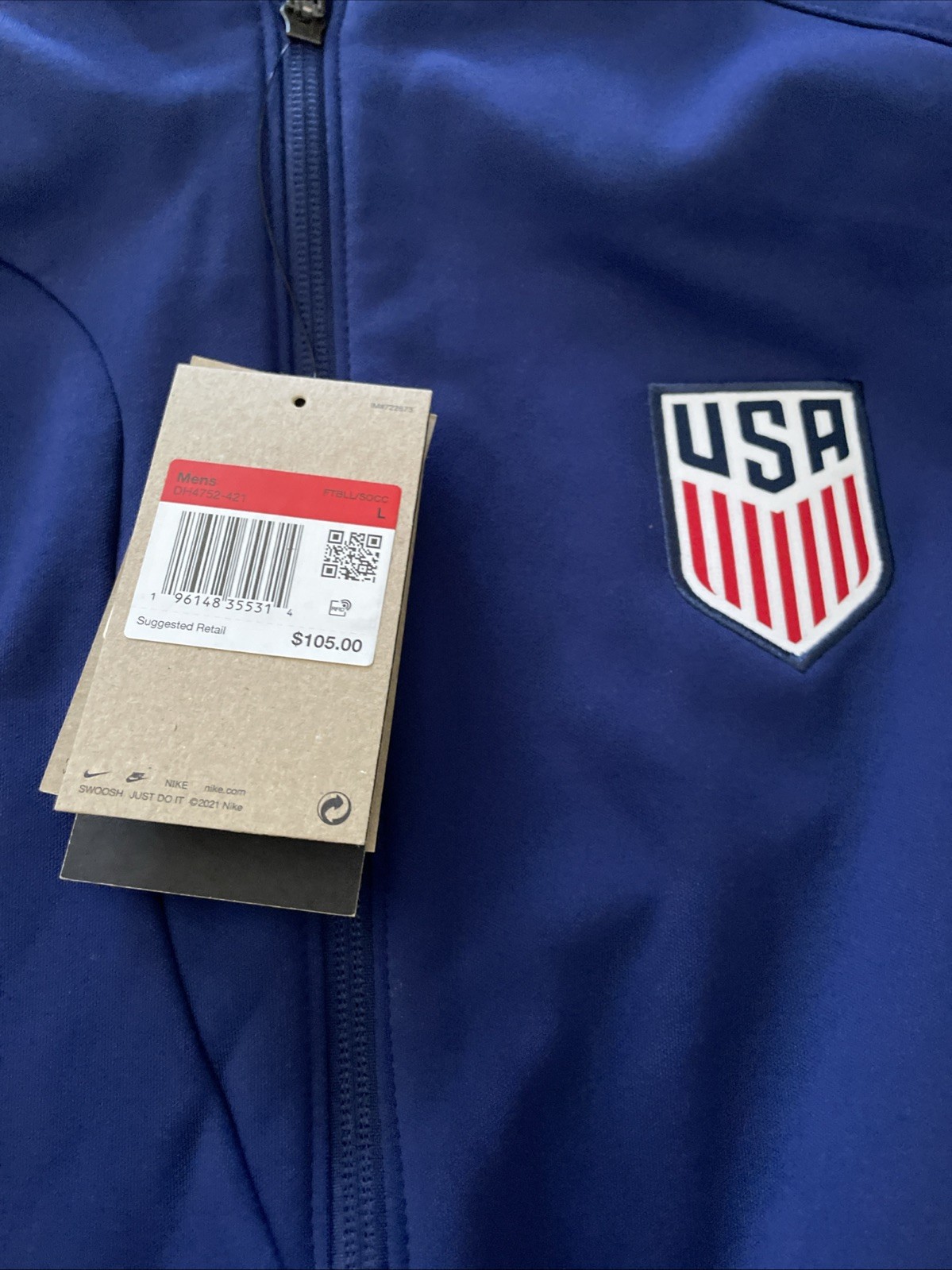 SACAI X NIKE Giacca da allenamento nuova con etichette $105 Nike USMNT USWNT calcio sul campo L vestibilità slim DH4752 421