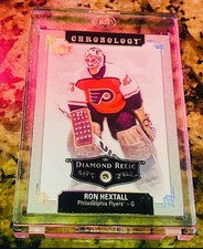 RON HEXTALL /36 REAL DIAMOND 2018 UD Chronology Hockey Gem Relic Card