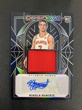 2024-25 Panini Obsidian #235 Nikola Durisic Rookie Patch Auto /125 Atlanta Hawks