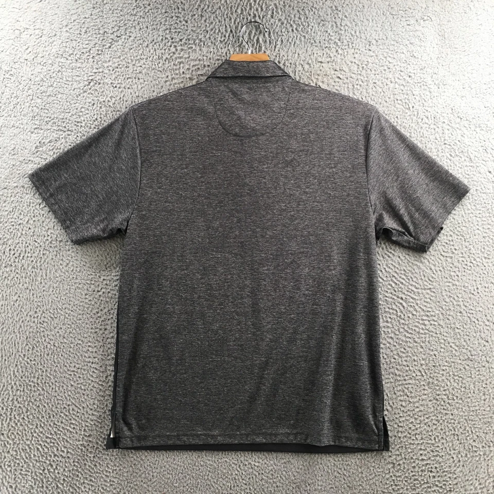 Camisa Polo Nicklaus Para Hombre L Negra Gris Cuarto Botón Golf StayDri Manga Corta Foto 2 de 4