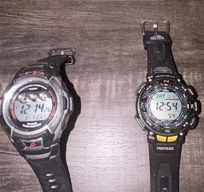 Casio GW-500A & PROTREK PRG-240 Watch Lot Of 2 Watches BOTH TESTED AND WORKING