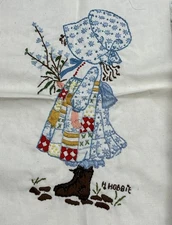Vintage Holly Hobbie Completed Crosstitch Unframed