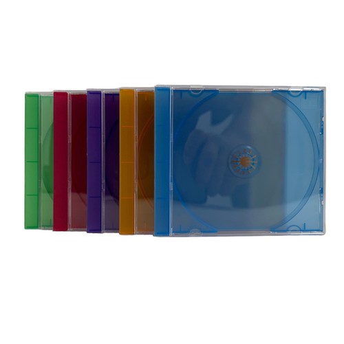 STANDARD Assorted Frosted Clear Color Tray CD Jewel Case Lot - Afbeelding 1 van 8