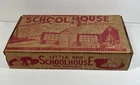 Vintage 1950s Marx Tin Litho Little Red School House Complete Set New