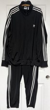 Adidas Men's Tracksuit Set Jacket Pants Black/White Size 2XL EUC