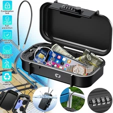 Portable Safe Lock Box w/ Lanyard Digital Lock Waterproof for Pool Beach Outdoor