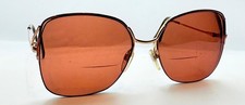 Vintage Luxottica Gold Oval Half-Rim Metal Sunglasses FRAMES ONLY Italy