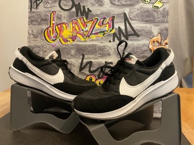 Nike Schuhe Herren Gr. UK 8 Waffle Debut Schnürschuhe Mesh Classic Schwarz Turnschuhe 