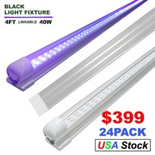24 Pack Linkable 4Ft UV Led Black Light Bar 40W Tube Led for Birthday Glow Party