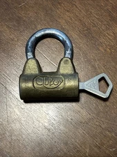 Vintage Abloy 3020 padlock handbag lock Finland Brass With 1 Key