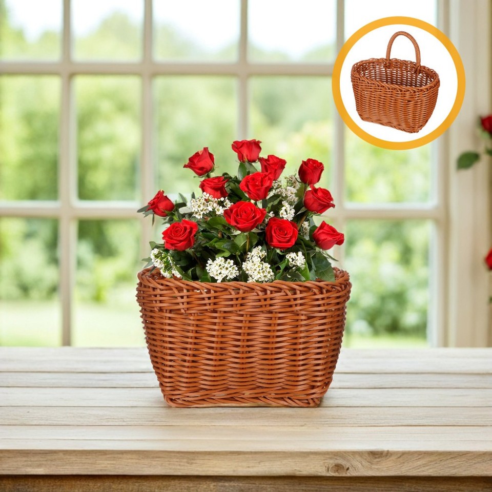 Ciieeo Cesto Appeso Fiori Artificiali in Fodera Di Cocco, Decorazione