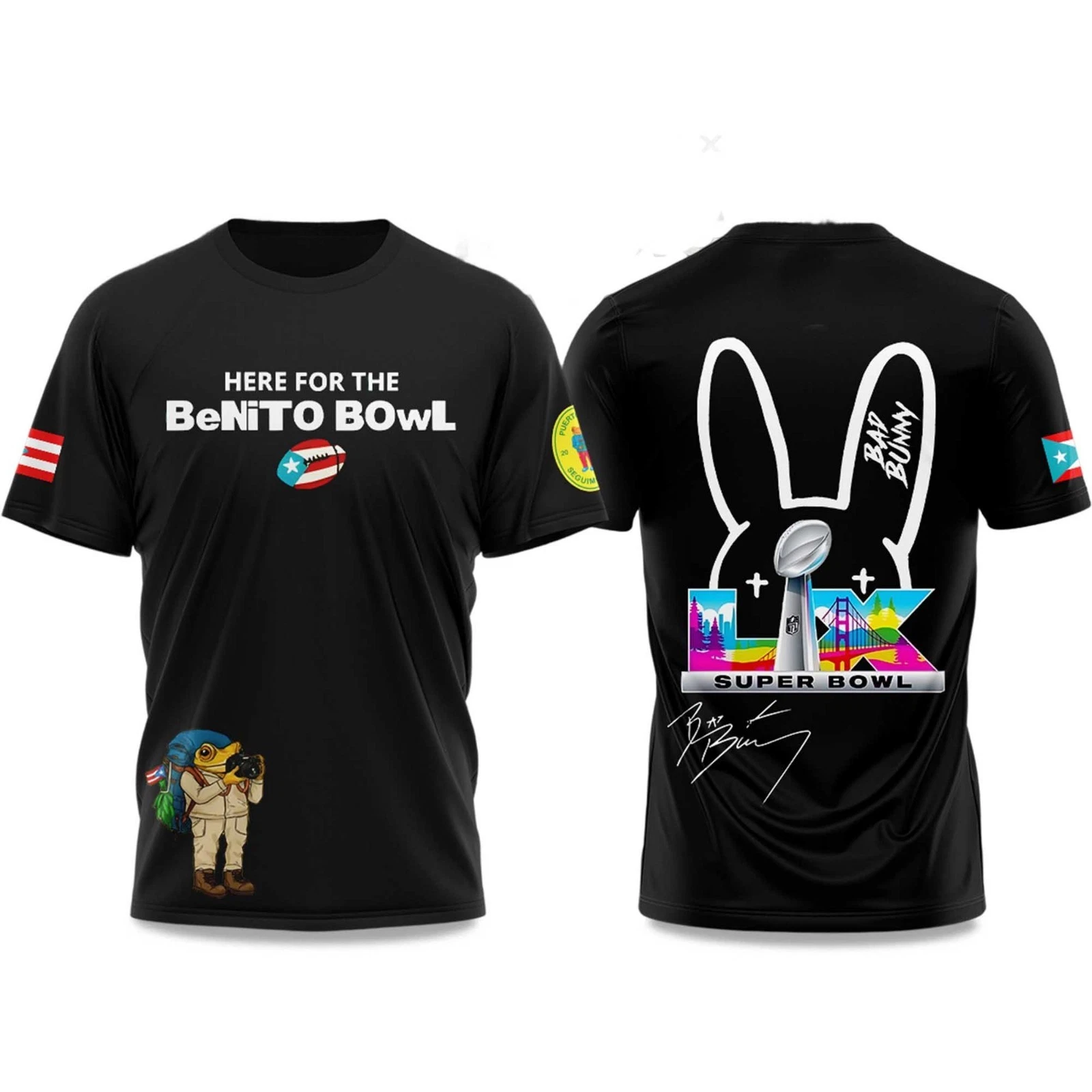 Here For The Benito Bowl 2025 Shirt, Bad Bunny Super Bowl LIX Collab Shirt
