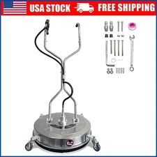 20" Pressure Washer Surface Cleaner Max. 4600PSI Dual Handle w/4 Spinner Wheels