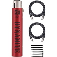 Active In-line Microphone Preamp with 28dB Gain  2 XLR Cables Bundle