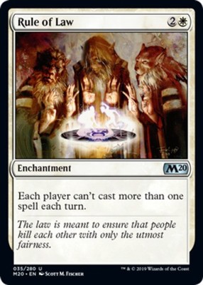 1x Rule of Law MTG - Core Set 2020 - Light Play