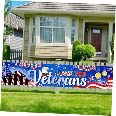 Veterans Day Decorations Garden Banner, Large 9.8 * 2ft Happy Veterans ...