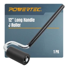 POWERTEC 71010 Long Handle J-Roller with Rubber Roller, 1-1/2-Inch by 3-Inch –