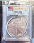 2026-W 1oz American Silver Eagle MS-70 PCGS Graded FirstStrike West Point