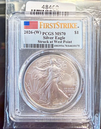 2026-W 1oz American Silver Eagle MS-70 PCGS Graded FirstStrike West Point